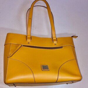DOONEY & BOURKE Beacon Zip Tote Dandelion Yellow European Vacchetta Leather